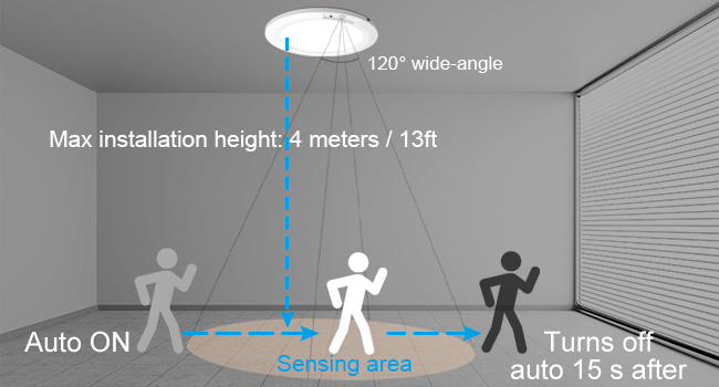 120-degree detection arc