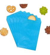 Sky Blue Flat Greaseproof Paper Cookie Bags 4x6 for Bakery Treat Candies Dessert Chocolate Soap G...