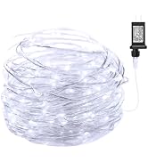 Minetom 100 LEDs Fairy Lights 33 Ft Firefly String Lights Waterproof Starry Lights on Silver Coat...