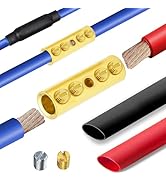 BAALA 12-10 Gauge Wire Butt Connectors Kit Pure Brass, 10PCS Screw Type Quick Wire Connector Butt...
