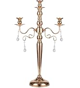 Metal Candelabra Candle Holder,3 Arm Glod Candlestick Holders, European StyleTall Candlesticks fo...
