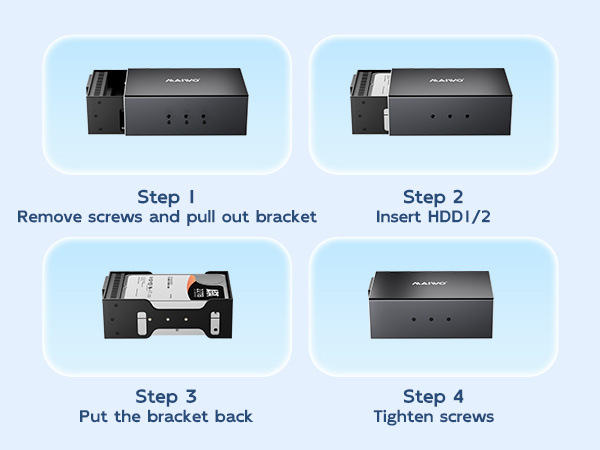 SATA SSD HDD enclosure 2 bay