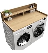 FZGhome Washer Dryer Countertop, 54" x 27.55" 2-Tier Washer Dryer Topper with Edge, for Laundry R...