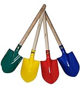 Heavy Duty Wooden Kids Sand Beach Shovel with Plastic Spade & Handle - Colors May Vary (Assorted ...