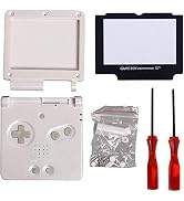 Timorn Full Parts Housing Shell Pack Replacement for GBA SP Gameboy Advance SP (White Pack)