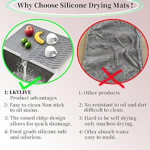 LKYLIVE Silicone Drying Mat