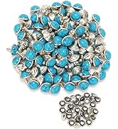 Weebee 100 Sets Blue Turquoise Rapid Rivets Studs Tandy DIY Leather Rivets Craft for Belt Boots J...
