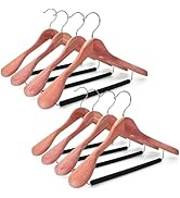 TOPIA HANGER American Red Cedar Wide Shoulder Wooden Hangers 8 Pack, Luxury Wood Suit Coat Hanger...