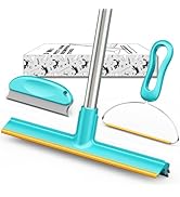 Carpet Rake for Pet Hair Removal (3 Pack), Dog Cat Fur Remover Rubber Broom, Stainless Steel Long...