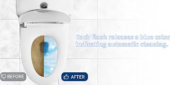 Each flush releases a blue colorindicatingautomatic cleaning.