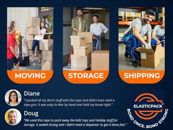 Elasticpack packing tape is good for moving storage and shipping