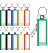 Uniclife 10 Pcs Key Labels, 5 Color Key Tags with Labels and Rings | Key Label Tags, Blank Keycha...