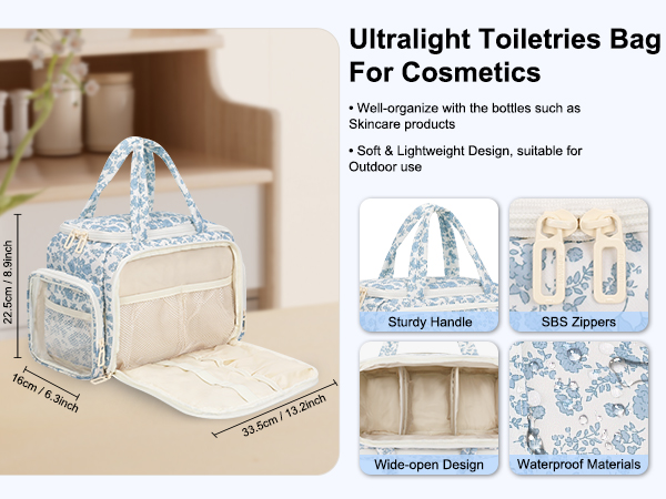 dual-handle cosmetic bag