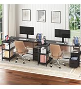 YATINEY L Shaped Computer Desk with Adjustable Monitor Stand, Gaming Desk with Power Outlets, Off...