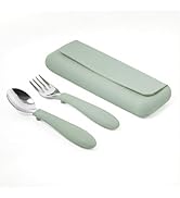 ASOMIC Premium 316 Stainless Steel Toddler Utensils with Silicone Handles & Travel Case, Kids Spo...
