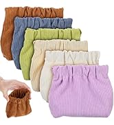 Kichvoe 6 Pcs Corduroy Elastic Storage Bag, Shrapnel Portable Pouch Elastic Storage Bag, Portable...