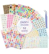 RISYPISY 2400+Pcs Vinyl Letter Stickers for Scrapbooking – 32 Sheets | 16 styles, 2 sheets each –...