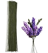 BEADNOVA Floral Stem Wire 50pcs Floral Wire 22 Gauge Fake Flower Stems Wire Green Floral Wire for...