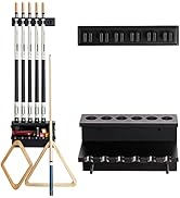 EXTCCT Wall Mount Pool Stick Holder - Billiards Pool Cue Rack Hardwood Pool Cue Set Holder for 6 ...