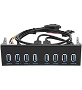 USB3.0 8-Port Optical Drive Front Panel,19Pin 8-Port Hub Optical Drive Expansion Pc Computer Fron...