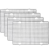 Tebery 4 Pack Black Heavy-Duty Wire Cooking Rack Baking Racks, Nonstick Baking & Cooling Grid for...