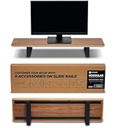 ULTRARM Moodular Wooden Monitor Stand 33.4” (85cm) Desk Organizer with Metal Slide Rails for Draw...