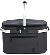 ALLCAMP Picnic Basket - Insulated Cooler, Thickening Foldable Picnic Basket with Removable Basket...