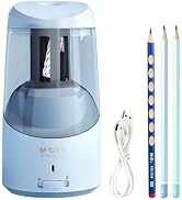 M&G Blue Electric Pencil Sharpener, Portable Automatic Pencil Sharpener for Colored Pencils, Auto...