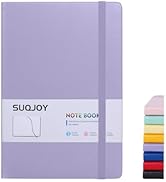 SUQJOY 1 Pack Lined Journal Notebooks for Writing,160 Pages, 5.5x8.3inch,Leather Hardcover, 100 G...