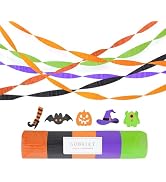 AOBKIAT Halloween Streamers Party Decorations,in Orange Purple Black Green | 5 Rolls Crepe Paper ...