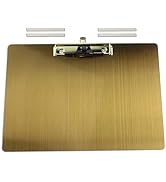 Banjiang Stainless Steel Magnetic Clipboards,Gold Clipboard 8.5×11 with Pen Holder,Horizontal Met...