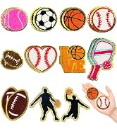 Jongdari 20pcs Sports Chenille Patches Iron On Patches Bulk for Hats Backpacks Clothes, Baseball ...