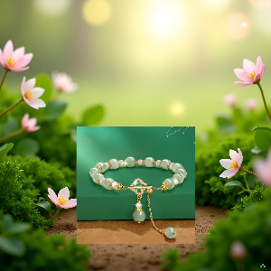 A serene landscape with a tranquil lake reflecting the surrounding mountains and trees, creating a p
