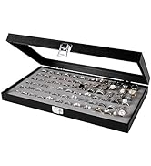 JackCubeDesign Jewelry Ring Display Organizer Storage Box Case Tray Holder with 72 Slot Ring Disp...