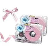 Phomemo A30 P15 Exclusive Embellish Black Print on Pink Satin Ribbon, Fabric Ribbons for Gift Wra...