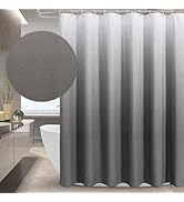 Gibelle Ombre Grey Shower Curtain, 3D Embossed Textured Herringbone Fabric Shower Curtain, Modern...