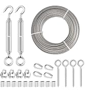 TooTaci 3/16 Wire Rope Kit with M8 Turnbuckles for Cables Wire, 50ft Stainless Steel Cable, Clamp...