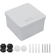 LeMotech Junction Box with Reserved Holes ABS Plastic Electrical Box IP55 Waterproof Dustproof Pr...