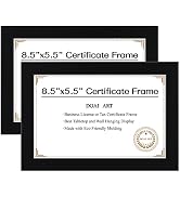 DOAI ART 8.5 x 5.5 Business License Frame Set of 2 Black, Professionals 5.5 x 8.5 Certificate Fra...
