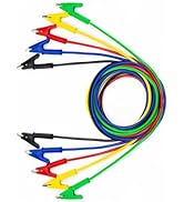 KAIWEETS 5PCS Alligator Clips Electrical Test Leads Set, 15A Jumper Wires Heavy Duty with Protect...