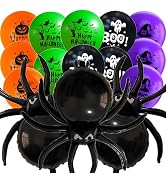 HADCKJA Black Spider Balloons Halloween Party Supplies Halloween Balloons Big Spider Balloon Hall...