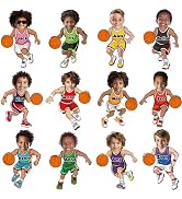 48 Set Basketball Bulletin Board Decors Basketball Players Cutouts Basketballs Jersey Paper Cut-O...