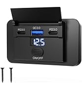 Upgraded 12V USB Outlet Surface Mount Panel 90W Dual PD 3.0 36W and QC 3.0 18W Car Port with Swit...