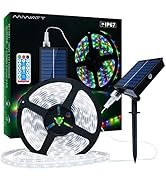 Solar LED Strip Lights Outdoor, 16.4ft 280 LEDs LED Strip IP67 Waterproof, Cool White LED Lights ...