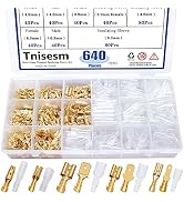 Tnisesm 640Pcs 2.8/4.8/6.3mm Male and Female Spade Connector & Bullet Connectors Terminals Wire C...