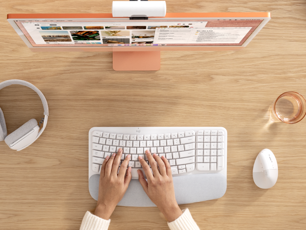 Logitech Wave Keys for Mac Wireless Ergonomic Keyboard with Cushioned Palm Rest