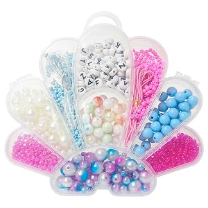 LUV HER Beading Kits - Necklace Making Kit & DIY Friendship Bracelet Kit for Girls