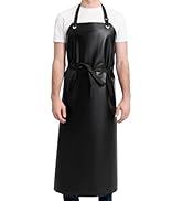 ROTANET Waterproof Rubber Vinyl Apron for Men Chemical Resistant Aprons Black Dog Groomig Dishes ...