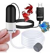 Mini Aquarium Air Pump,USB air Pump for 5 Gallon Aquarium Decorations Adjustable Fish Tank Aerato...