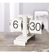 Flip Clock with Phone Holder, Battery Powered Flip Desk Clock, Retro Digital Flip Down Clock Gear...